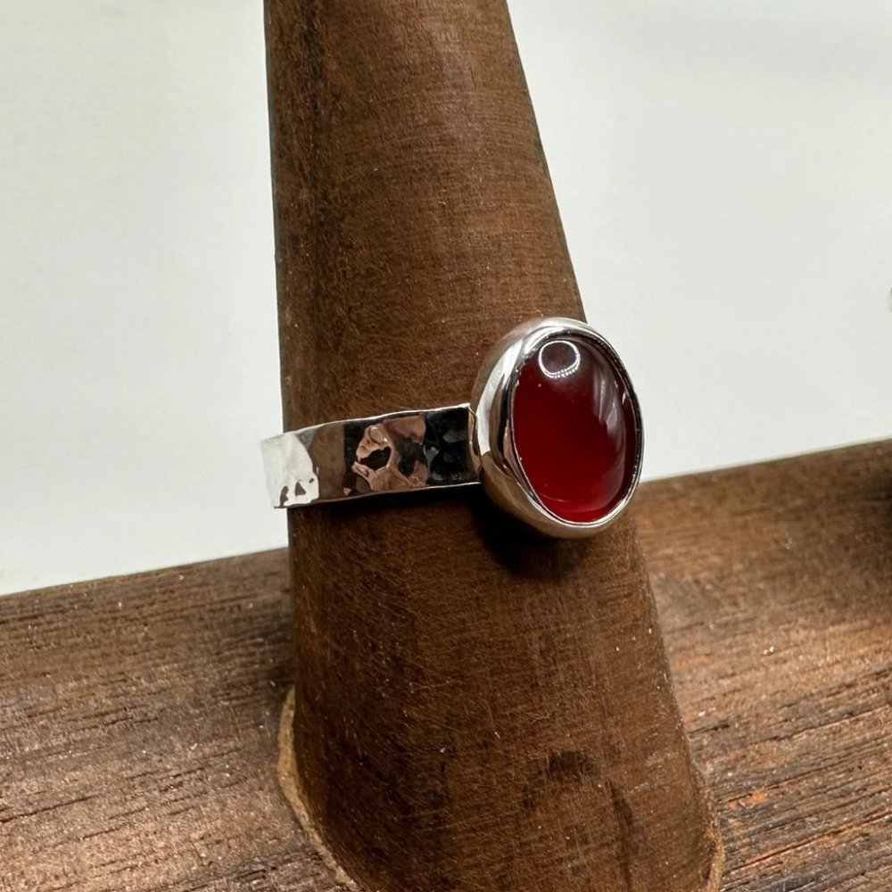 Carnelian Sterling Silver Ring